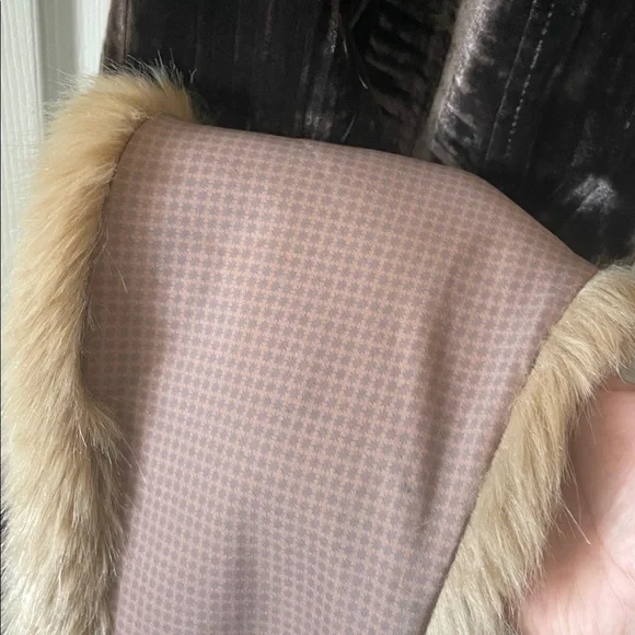 Set of 2 items vintage 1990s velvet blazer and fur collar cowl shawl hippie - Picture 7 of 7